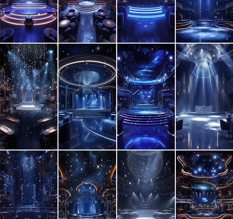 灯光秀室内氛围音乐唱歌蹦迪跳舞舞台动态视频绿幕直播间图片素材