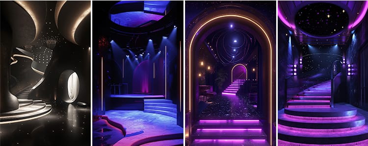 灯光秀室内氛围音乐唱歌蹦迪跳舞舞台动态视频绿幕直播间图片素材