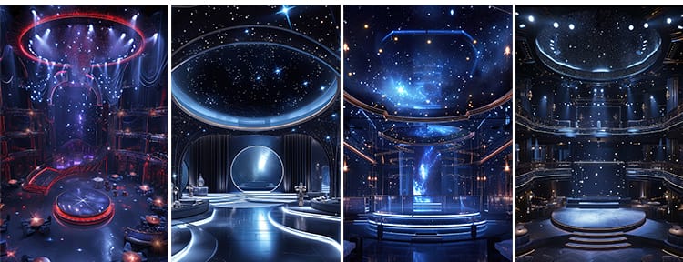 灯光秀室内氛围音乐唱歌蹦迪跳舞舞台动态视频绿幕直播间图片素材