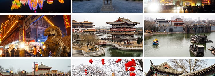 河南开封古都清明上河园景区开封府古城古街夜景摄影JPG图片素材