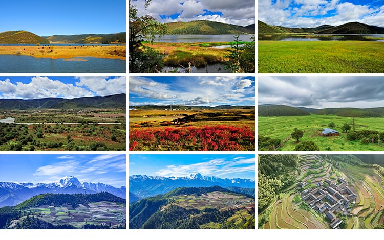 云南香格里拉风光松赞林寺虎跳峡梅里雪山古城自然风景图片照素材