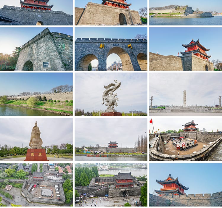 湖北荆州古城墙风光博物馆长江大桥旅游景点高清摄影JPG图片素材