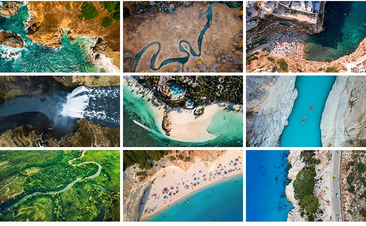 鸟瞰俯视大海美景风景无人机视角摄影图照片设计JPG高清图片素材