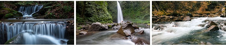 山水河流瀑布湖泊水流小溪清澈小河山涧自然风景风光高清图片素材