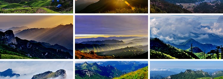 绿水青山山脉山峰山丘山顶山川草地自然风景合成背景宽屏图片素材