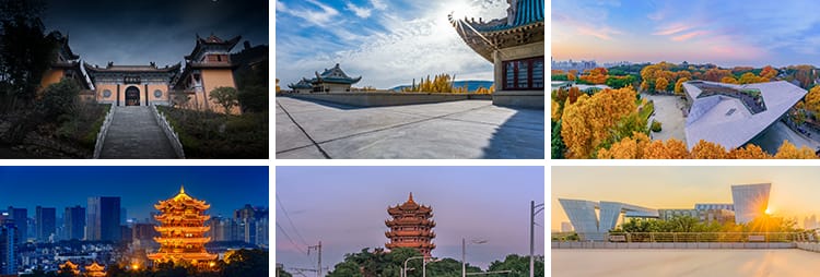 湖北武汉旅游风景城市建筑夜景风光长江大桥摄影抖音图片设计素材
