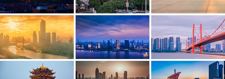 湖北武汉旅游风景城市建筑夜景风光长江大桥摄影抖音图片设计素材