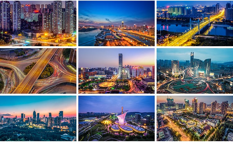 湖北武汉旅游风景城市建筑夜景风光长江大桥摄影抖音图片设计素材