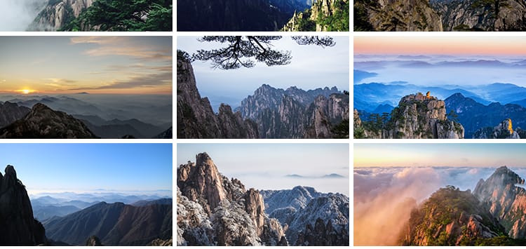 黄山山水云雾旅游风景点景区风光摄影JPG高清抖音图片照设计素材