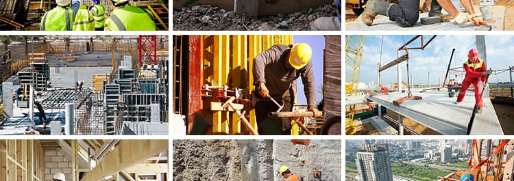 建筑工人施工工地城市房屋楼房建造安全生产民工程师现场图片素材