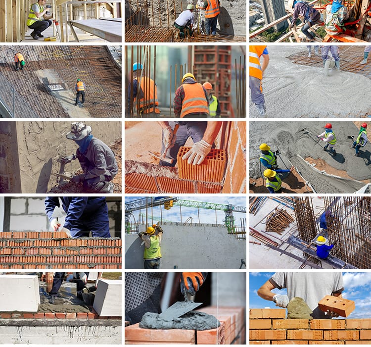 建筑工人施工工地城市房屋楼房建造安全生产民工程师现场图片素材