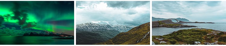 挪威风光北欧小镇北极光雪山湖泊山脉山河自然风景摄影图片照素材