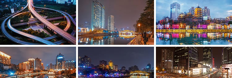 成都城市风光建筑夜景照片旅游景点风景摄影抖音高清图片设计素材