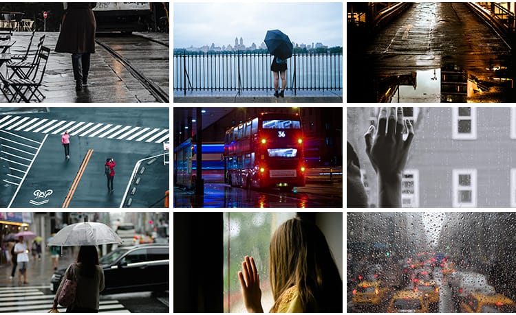 下雨天城市雨夜街景夜晚孤独情感窗户外玻璃雨滴唯美雨后图片素材