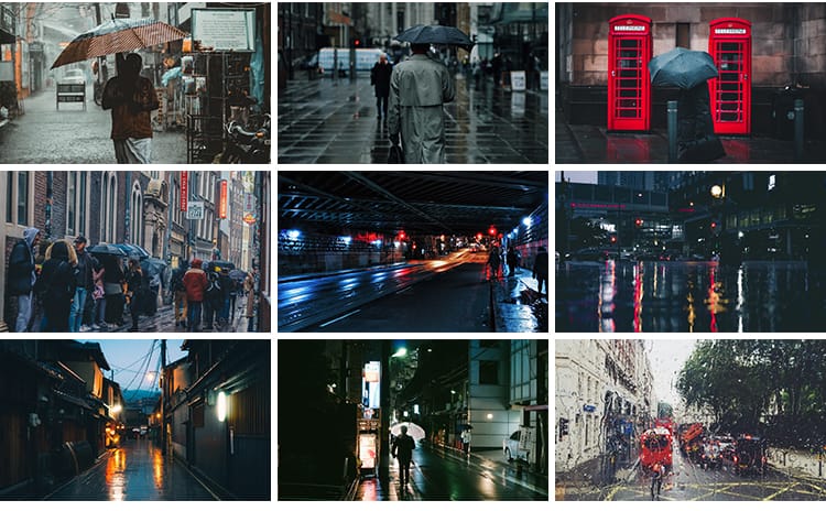 下雨天城市雨夜街景夜晚孤独情感窗户外玻璃雨滴唯美雨后图片素材