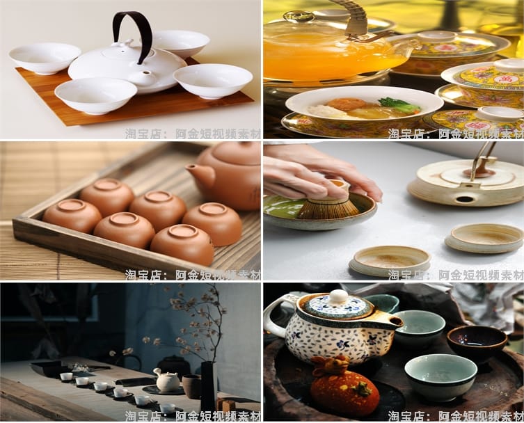 茶杯茶壶茶具茶盘茶器茶文化茶叶茶业绿幕虚拟直播背景图片素材