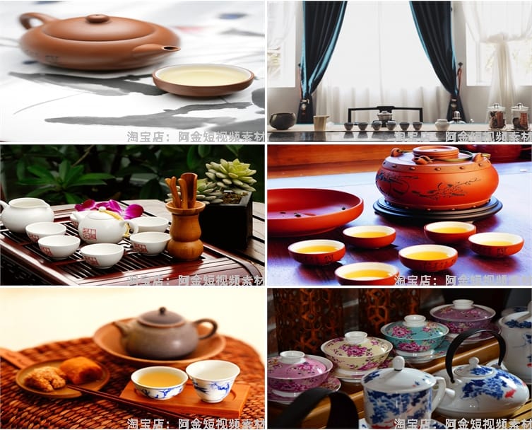 茶杯茶壶茶具茶盘茶器茶文化茶叶茶业绿幕虚拟直播背景图片素材