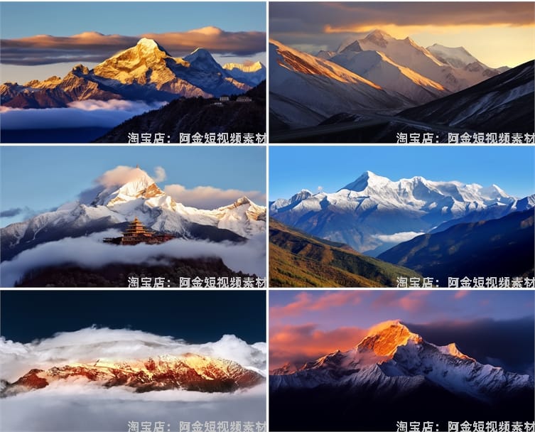 日照金山素材雪山图片金色山脉山峰夕阳日出日落自然风光风景jpg