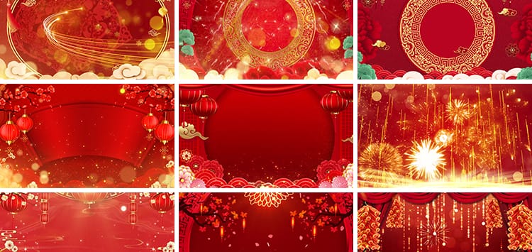 中国风红色喜庆典国庆节日庆祝GIF动图片PPT插图背景舞台动态素材