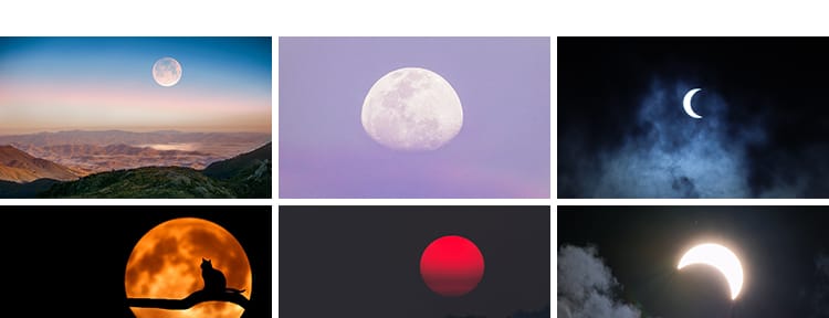 唯美夜空月亮水面圆月弯月白月光明月夜晚星空风景摄影图片照素材