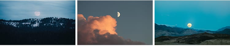 唯美夜空月亮水面圆月弯月白月光明月夜晚星空风景摄影图片照素材