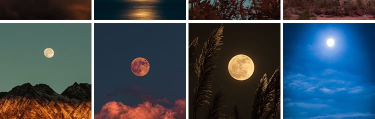 唯美夜空月亮水面圆月弯月白月光明月夜晚星空风景摄影图片照素材