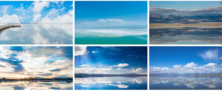 青海茶卡盐湖旅游景点小火车天空之境翡翠池自然风景JPG图片素材