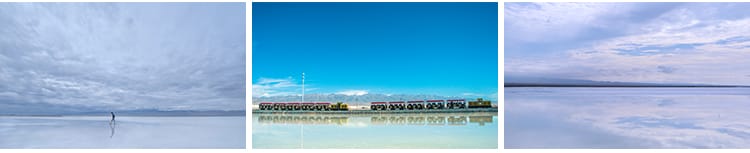 青海茶卡盐湖旅游景点小火车天空之境翡翠池自然风景JPG图片素材