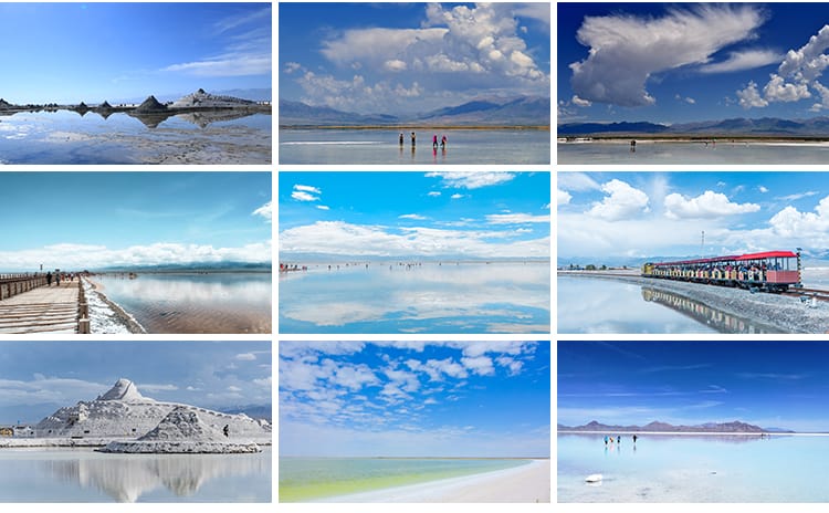 青海茶卡盐湖旅游景点小火车天空之境翡翠池自然风景JPG图片素材