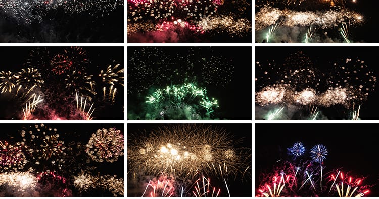 新年礼花烟花绽放夜晚浪漫唯美情感伤夜景高清抖音自媒体图片素材