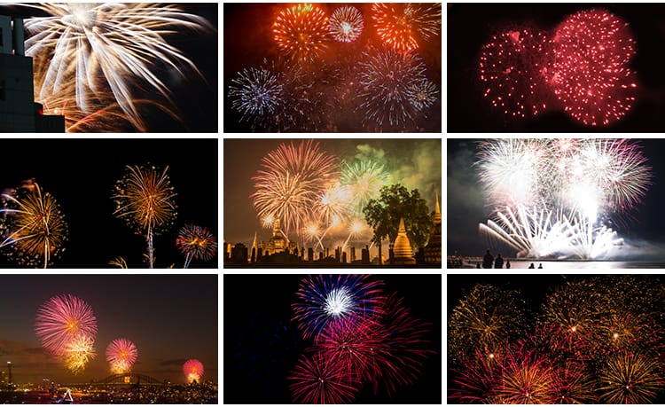 新年礼花烟花绽放夜晚浪漫唯美情感伤夜景高清抖音自媒体图片素材