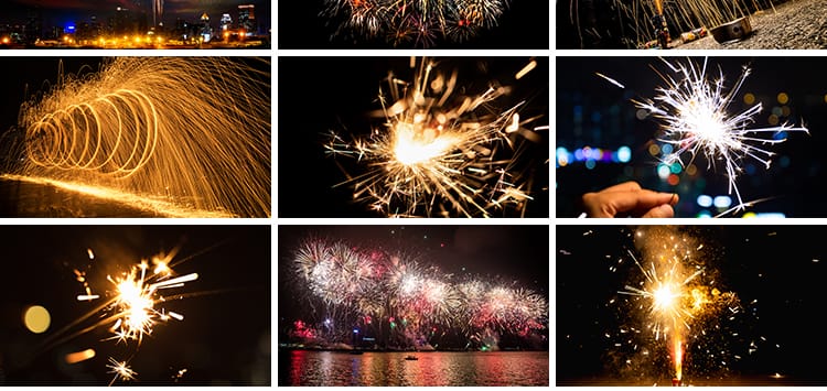 新年礼花烟花绽放夜晚浪漫唯美情感伤夜景高清抖音自媒体图片素材