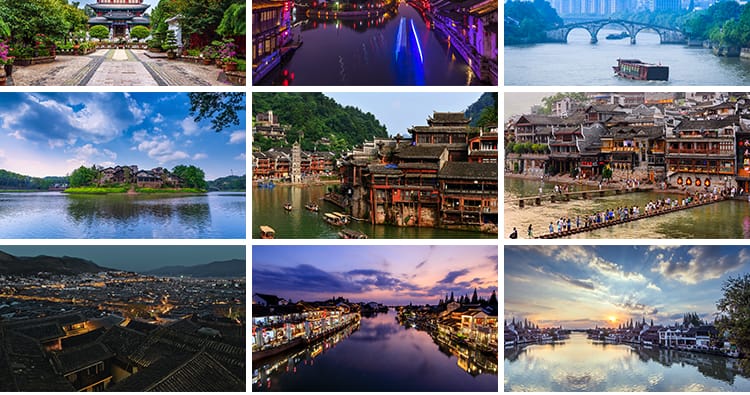 古镇古城夜景风光旅游风景乡村点照片摄影古建筑古风高清图片素材