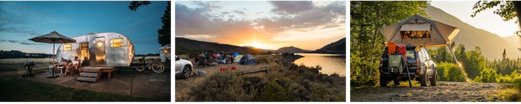 户外野营聚会郊外露营帐篷夜晚篝火旅游户外休闲活动营地图片素材