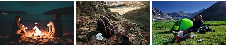 户外野营聚会郊外露营帐篷夜晚篝火旅游户外休闲活动营地图片素材