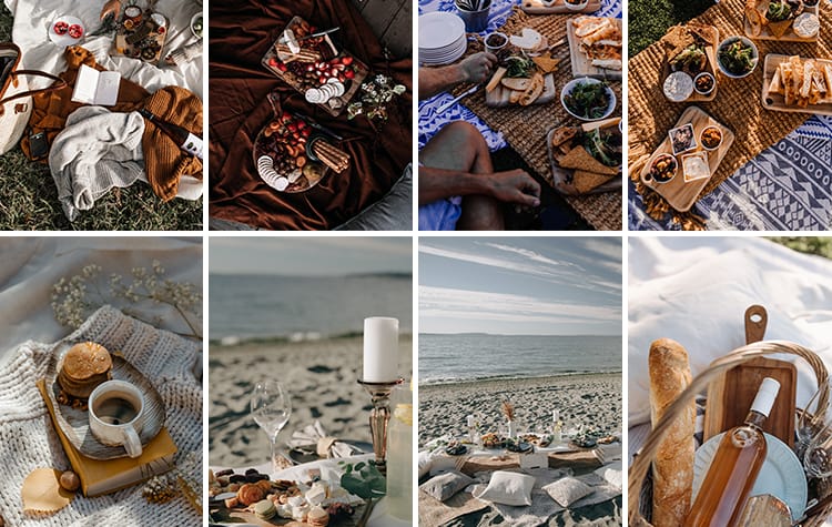 户外野餐聚会家庭国外野外美食水果甜点野营旅游休闲生活图片素材