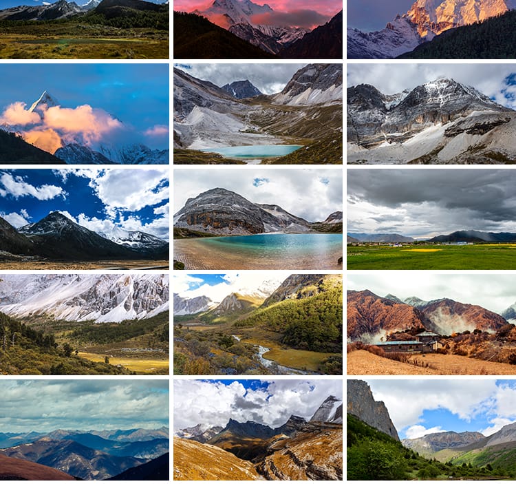 四川甘孜稻城亚丁旅游景点高原风景雪山自然风光JPG摄影图片素材