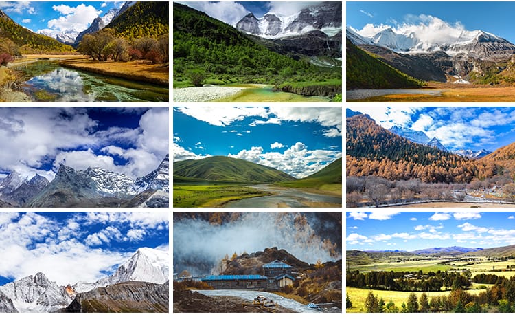 四川甘孜稻城亚丁旅游景点高原风景雪山自然风光JPG摄影图片素材