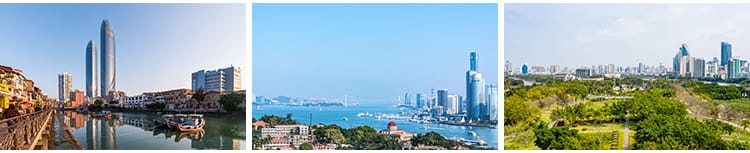 福建厦门地标双子塔大厦鼓浪屿风景城市风光夜景旅游照片图片素材