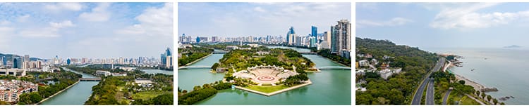 福建厦门地标双子塔大厦鼓浪屿风景城市风光夜景旅游照片图片素材