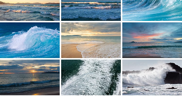 海浪花海边海浪波涛汹涌蓝色海洋礁岩石波浪高清摄影照片图片素材