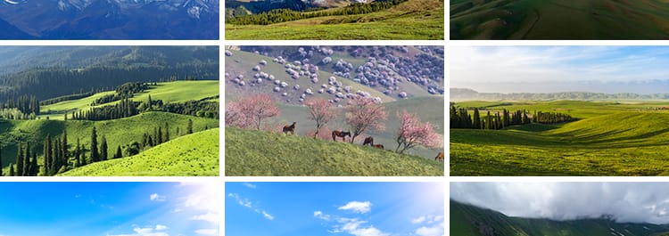 新疆风景伊犁喀纳斯湖草原风光五彩滩天山池沙漠戈壁JPG图片素材