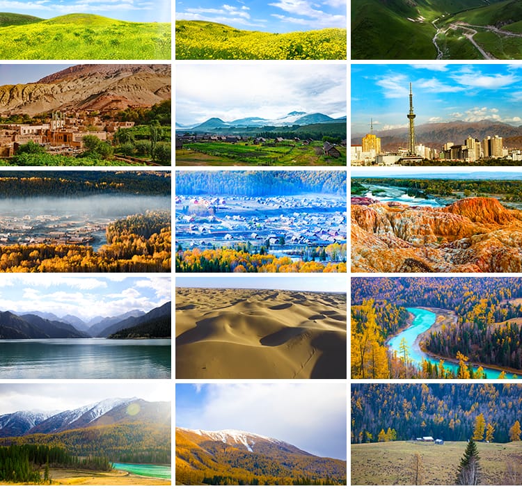 新疆风景伊犁喀纳斯湖草原风光五彩滩天山池沙漠戈壁JPG图片素材