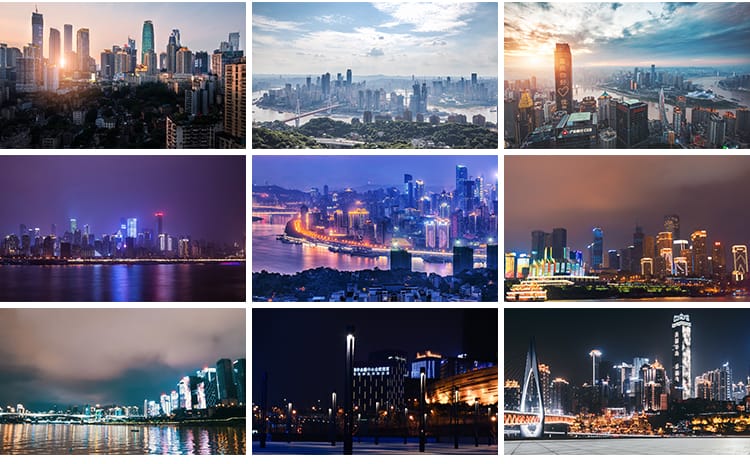 重庆城市风光建筑夜景旅游风景点照片洪崖洞摄影抖音图片高清素材