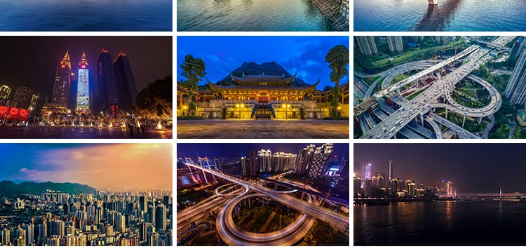 重庆城市风光建筑夜景旅游风景点照片洪崖洞摄影抖音图片高清素材