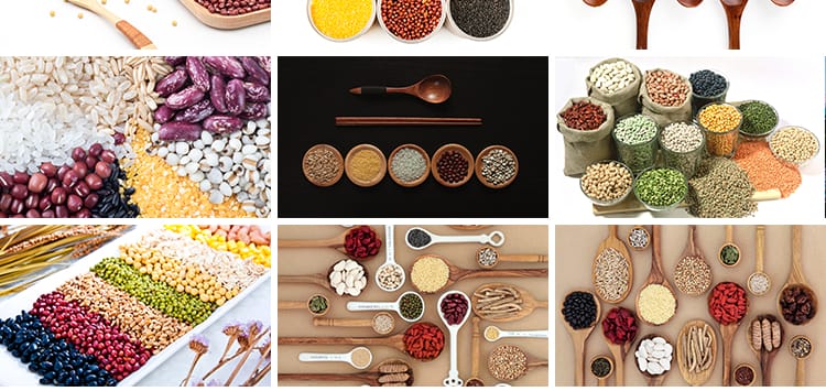 五谷杂粮大米小麦黑豆绿豆红豆实拍磨坊粗粮大豆玉米设计图片素材