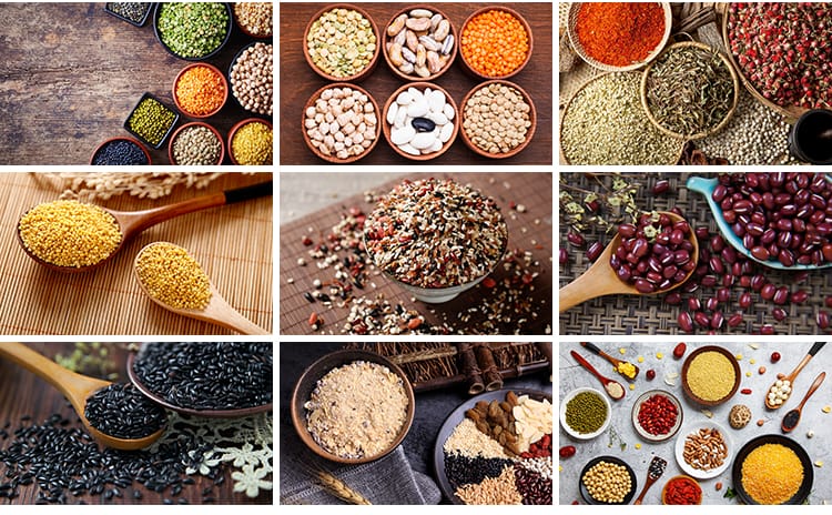 五谷杂粮大米小麦黑豆绿豆红豆实拍磨坊粗粮大豆玉米设计图片素材