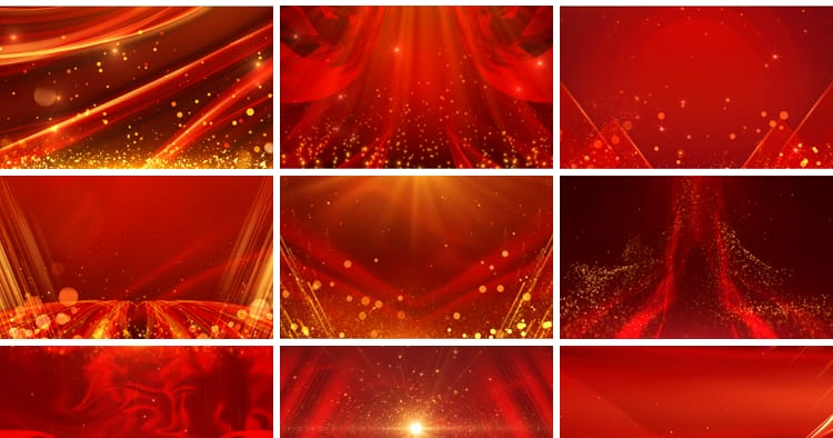 红色粒子企业商务风年会庆典LED舞台PPT背景动图GIF动态图片素材