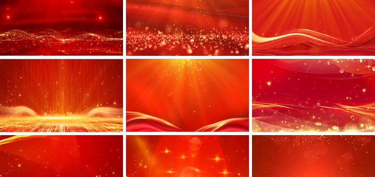 红色粒子企业商务风年会庆典LED舞台PPT背景动图GIF动态图片素材