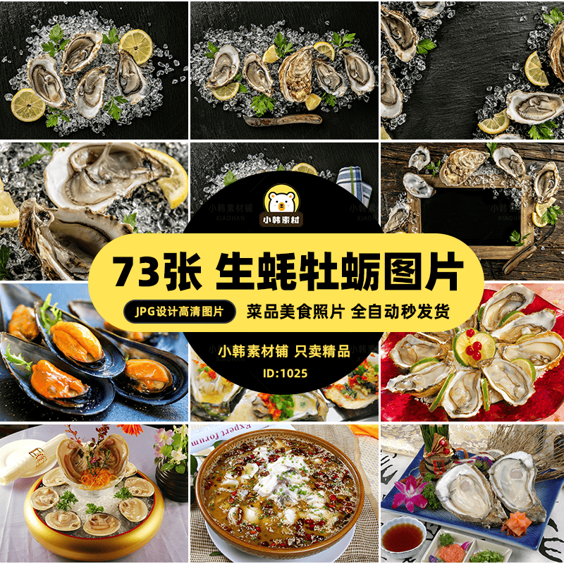 菜谱高清美食JPG图片牡蛎蛤蜊生蚝设计美工电商广告设计素材